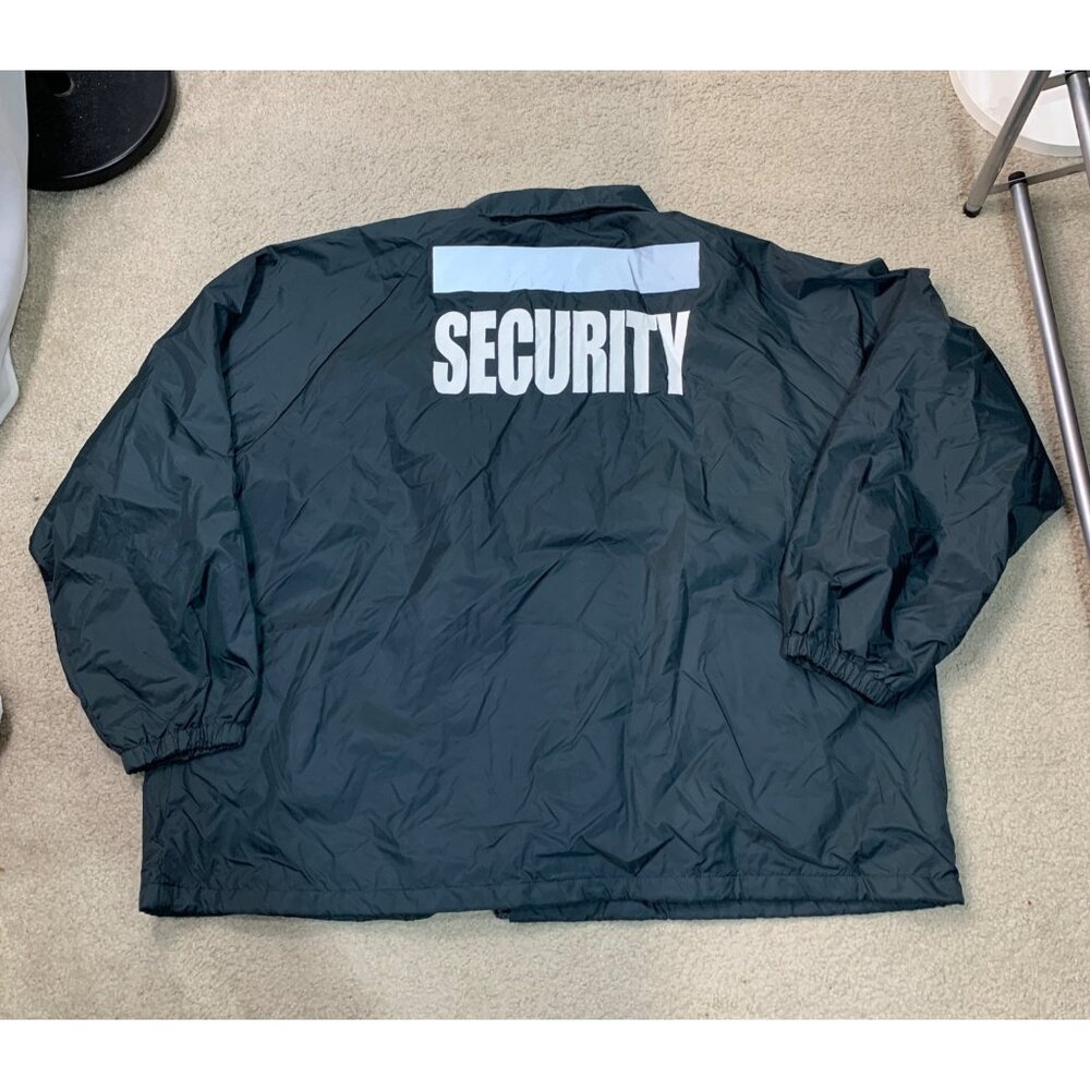 Auburn Sportswear Security Nylon Snap Front Windbreaker Dark Navy Reflective 4XL